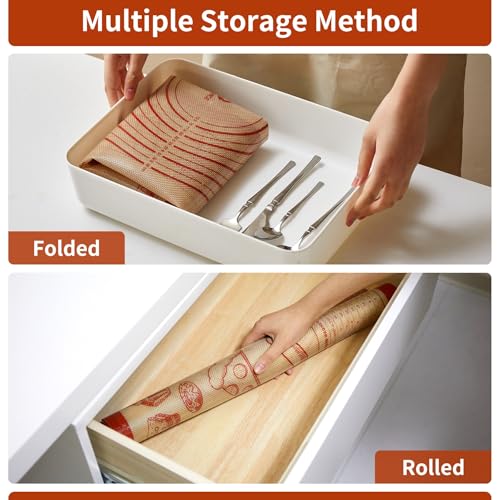 Silicone Baking Mat with Measurements, 26x16Inch Extra Thick Silicone Mats for Making Pie Bread Pizza, Nonstick Kitchen Pastry Matt for Dough Rolling Kneading, Heat Resistant Oven Liner Gift for Baker
