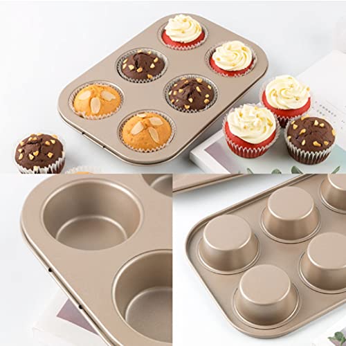 FORBAKE 6 Cups Carbon Steel Nonstick Bakeware Muffin Pan