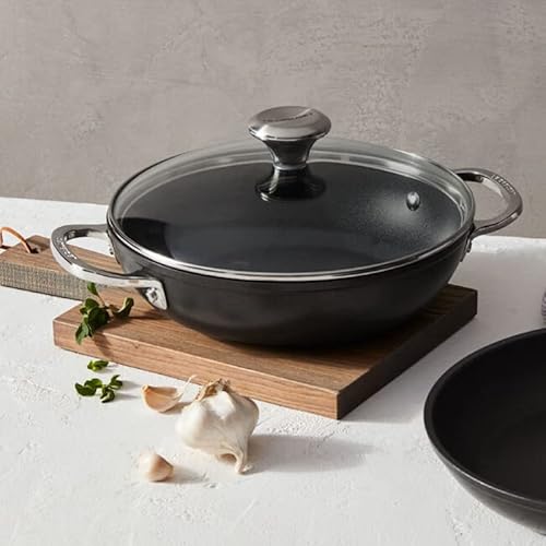 Le Creuset Toughened Nonstick Pro Cookware Set, 3pc. (9.5” Fry Pan & 2.5 qt. Braiser W/Glass Lid)