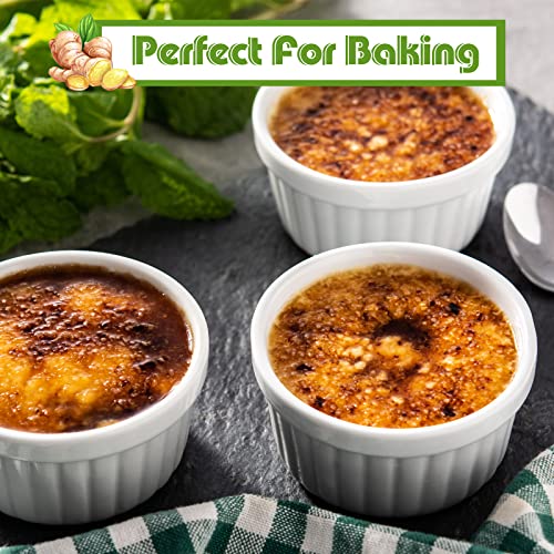 Amyhill 12 Pcs 1 oz Mini Ramekins Small Porcelain Tiny Dipping Sauce Cups Dessert Cups Exactly Designed for Souffle Dish Salsa and Jams