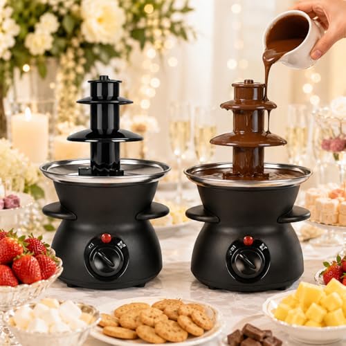 3-Tier Chocolate Fondue Fountain, Electric Chocolate Fountain Machine