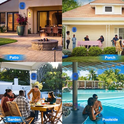 Herdio 400W 6.5 Inch Passive Outdoor Speakers Wired Waterproof,2 Way Wall Mounted Speakers with Powerful Bass for Patio Home Indoor Poolside Deck Backyard (Pair,Black)