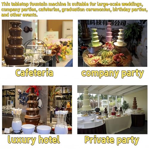 TIANGUOHE 4 Tier Chocolate Fountain Machine, 110V Electric Digital Chocolate Fountain Melting Machine for Parties - Chocolate Candy Butter Cheese