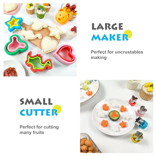 Sandwich Cutter and Sealer, Sandwich Cutter for Kids 5 PCS(BIG), Decruster Sandwich Maker, Great for Lunchbox and Bento Box - Boys and Girls Kids Lunch