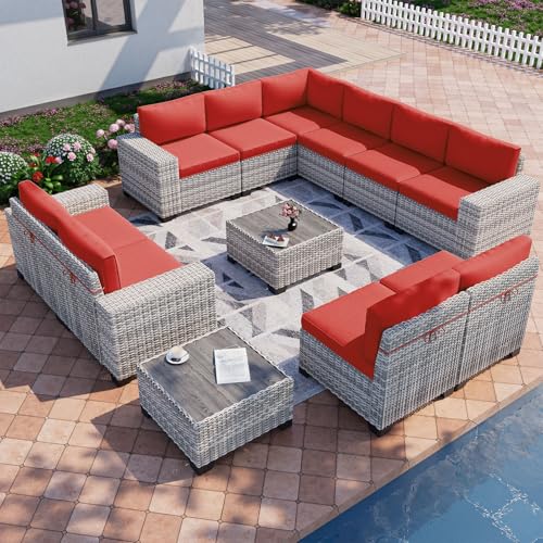Outdoor Patio Furniture Set PE Wicker Rattan Outdoor Sectional Sofa