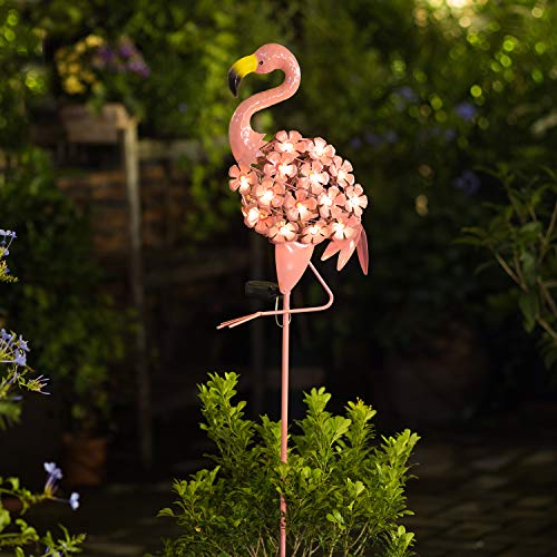 Homeimpro Garden Solar Lights Flamingo Yard Decor Gifts for Women Outdoor Decorations Stake Lights, Waterproof Warm White 27 LED for Lawn,Patio, Courtyard, for Mom Grandma