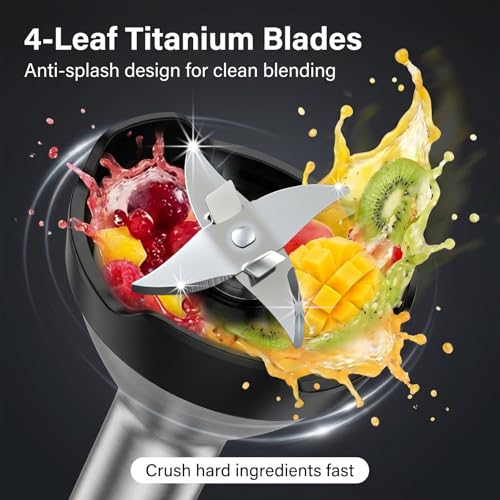 EuLea 8-in-1 Hand Blender 1200W 5-Speed, Immersion Stick Blender Set with Meat Grinder Dough Hooks Whisk Mixing Cup Storage Rack, for Smoothie Soup Puree Food Dough