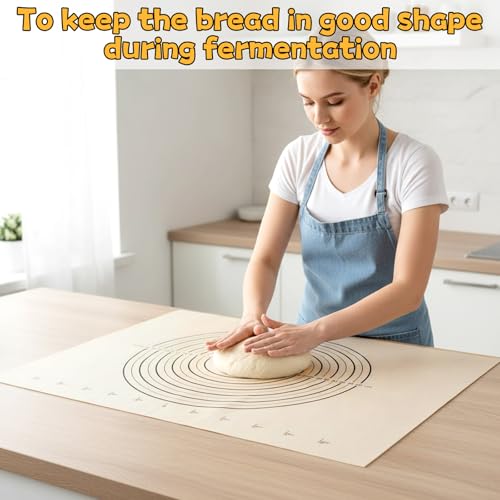 Set of 4 Large Cotton Pastry Mat, 25 X 20 Inch Heavy Cotton Canvas Cloth Pastry Mats, Pastry Cloth and Rolling Pin Cover Set, Rolling Pin Cover Sleeves for Dough Bread Pie Baking Kitchen Supplies