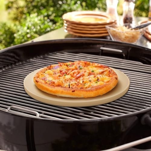 Unicook Round Pizza Stone 10.25 Inch, Small Bread Baking Stone for Oven Grill, Perfect Size for Baking Crisp Crust Personal Pizza, Bread, Cookies and More