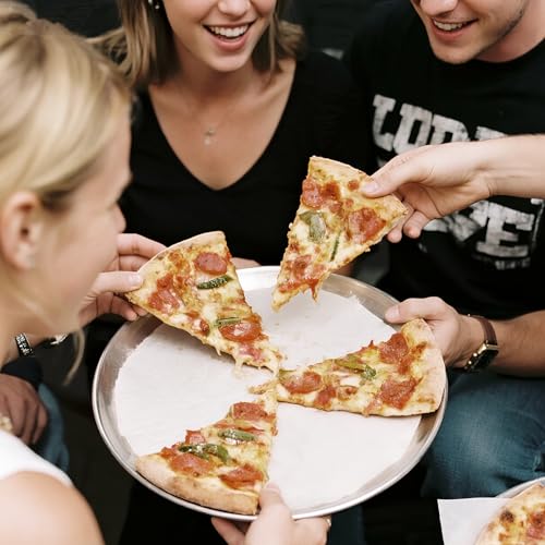 ZETEMC 12 Inch Pizza Pan Set of 2, Pizza Pan for Oven Pizza Steel Pie Plate, Nonstick Stainless Steel Baking Pan for Cookie Serving Tray Round Pizza Pans