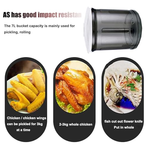 DUANWUS 7L Automatic Tumbler Marinator-Smart Opera-Tion Hd Screen,Electric Vacuum Tumbler Marinating Machine-10 Hours Timer,Canister Meat Vegetable Marinator for Home