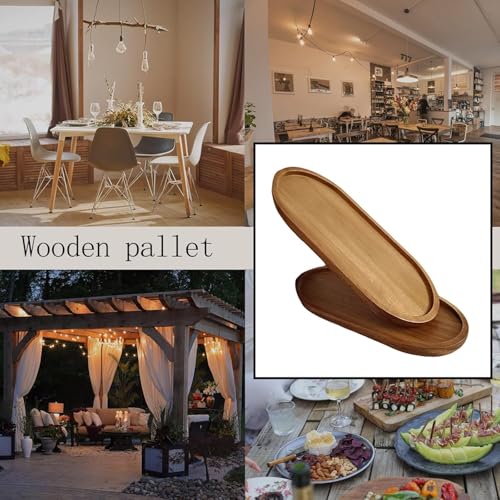Linwnil 4Pack Wood Serving Trays 11.5x4 Inch Charcuterie Boards Oval Wooden Plates Wood Serving Platter Cheese Dinner Plates Bulk for Dessert Snack Bread Fruit Appetizer Dishes
