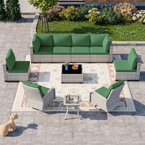 Sweecci Outdoor PE Wicker Rattan Modular Patio Sectional Sofa Set