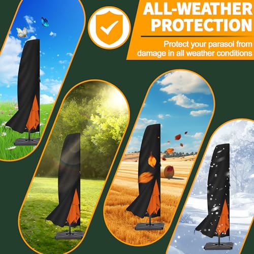 Enzeno Umbrella Covers for Patio Umbrellas 9-13 Feet,Oxford Fabric Outdoor Umbrella Cover Waterproof UV-Resistant Protection for Offset Umbrella & Parasol (Fits Cantilever Umbrella up to 9′S/13′R)
