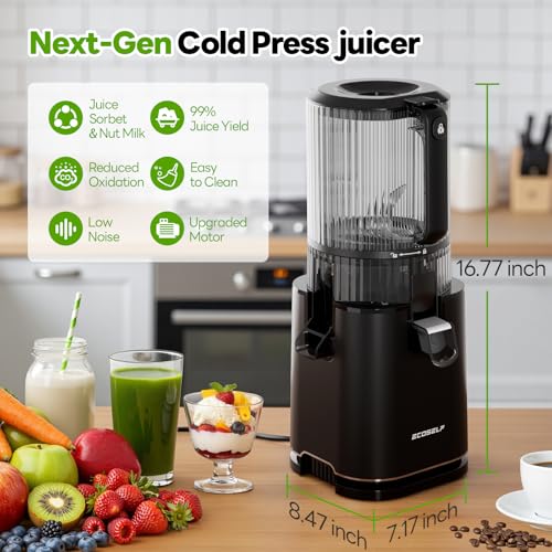 ECOSELF 3-in-1 Juicer Machines, 6.0" Wide Mouth Hopper, Easy to Clean