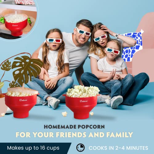 Salbree Microwave Popcorn Popper Maker Silicone Collapsible Bowl No Oil
