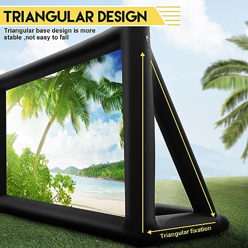Heipigo 23ft Inflatable Projector Movie Screen Outdoor Projector Screen Portable with Air Blower Storage Bag for Backyard Movie Night, Theme Parties, Celebrations, Front/Rear Projection