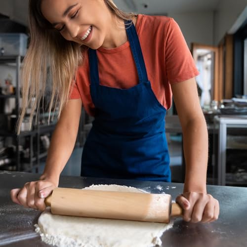 Glad Wood Rolling Pin, 17.5 Inch - Large Dough Roller for Baking, Pizza, Cookies - Heavy Duty, Natural Wooden Kitchen Essential