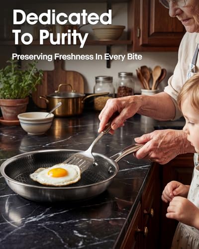 USELUCK Nonstick Frying Pans with Lid,8-Inch Non stick Skillet with Honeycomb Surface,Dishwasher-Friendly,Oven-Safe,PFAS-Free,Compatible with All Cooktops.