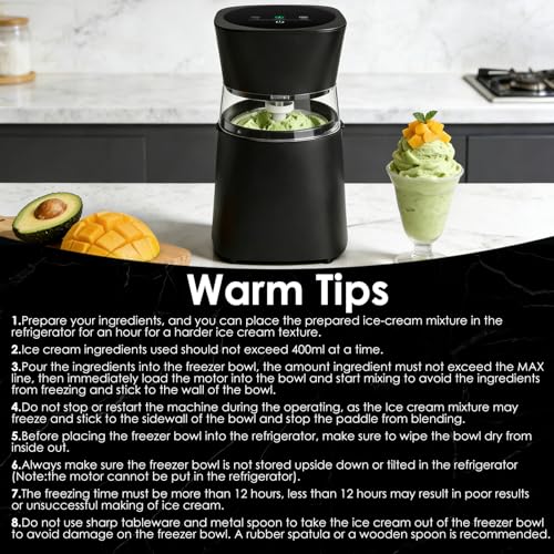 KITOART Mini Electric Ice Cream Maker Machine, USB-C Rechargeable