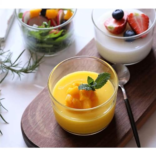 yarlung 9 Pack Small Glass Dessert Bowls, 8 Oz Custard Cup Clear Pudding Cup, Tasting Glasses Prep Bowls for Parfait, Ice Cream, Party Birthday