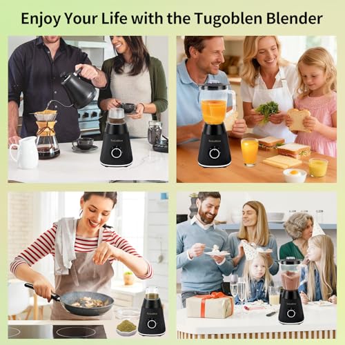 TuGoBlen Countertop Blender 51oz Glass Blending Jar,6.7oz Glass Grinding Cup,for Smoothies, Milkshakes,Baby food,Jam,Crushed Ice, Spices,Nuts,Coffee Beans,Works Well at Home,Office,Party and Festival