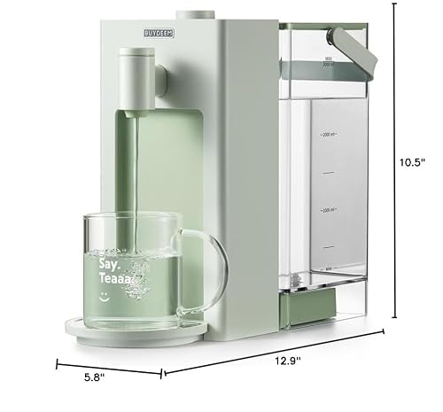 BUYDEEM S9013 Instant Hot Water Dispenser, Countertop Water Boiler & Warmer for Tea, Coffee and Baby Formula, Adjustable 8 Temperatures & 5 Water Outputs, 3L Water Tank(102oz), Green