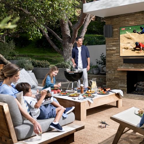 6.5 Inch Max 800W Outdoor Bluetooth Speakers Waterproof Wired with Multifunctional Amplifier Wall Mount Outdoor Speaker System for Patio Garden Poolside Home(4 Speakers,Black)