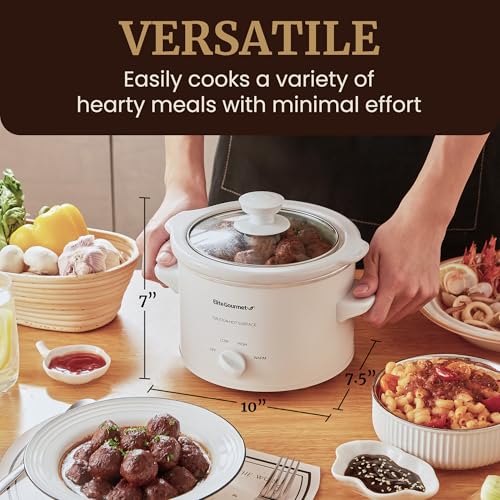 Elite Gourmet MST-250XW Electric Ceramic Slow Cooker, Adjustable Temp
