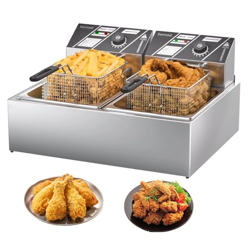 Commercial Deep Fryer with Basket, 3400W 12.7QT Electric Deep Fryers
