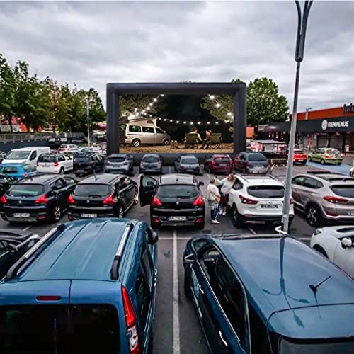 33ft Outdoor Inflatable Movie Screen, No Seam Projector Screen with Air Blower, Support Front & Rear Projection