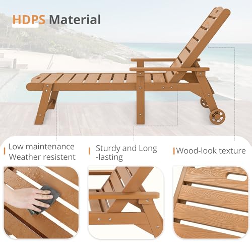 LUE BONA Outdoor Chaise Lounge, 5-Position