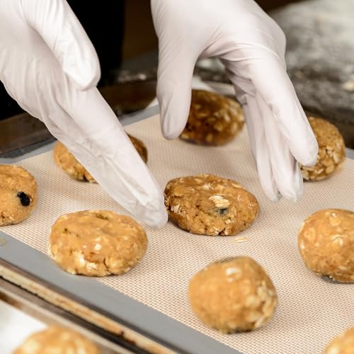 whisrvival 4 Pcs Silicone Baking Mat, Non-Stick Baking Mat, Food Safe Silicone Mats for Baking Cookies, Macarons, Vegetables, 480℉ Heat Resistant (Grey)