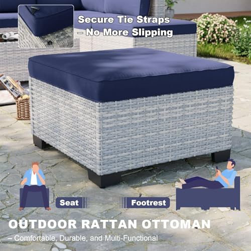 Sweecci Outdoor PE Wicker Rattan Modular Patio Sectional Sofa Set