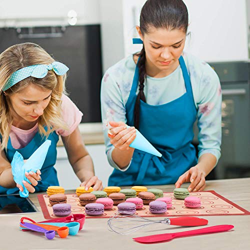 Macaron silicone baking mats - Macaroon Baking suppliers 1 Quarter Sheet + 2 Half Sheet Macaron Baking Mat,Macaron Baking Sheet,2 Piping Pastry Bag with Bag Tie,6 Piping Tips