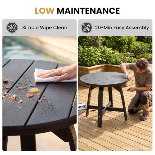 DAYARUS 5-Piece HDPE Outdoor Dining Sets, Patio Table and Chairs Set of 4