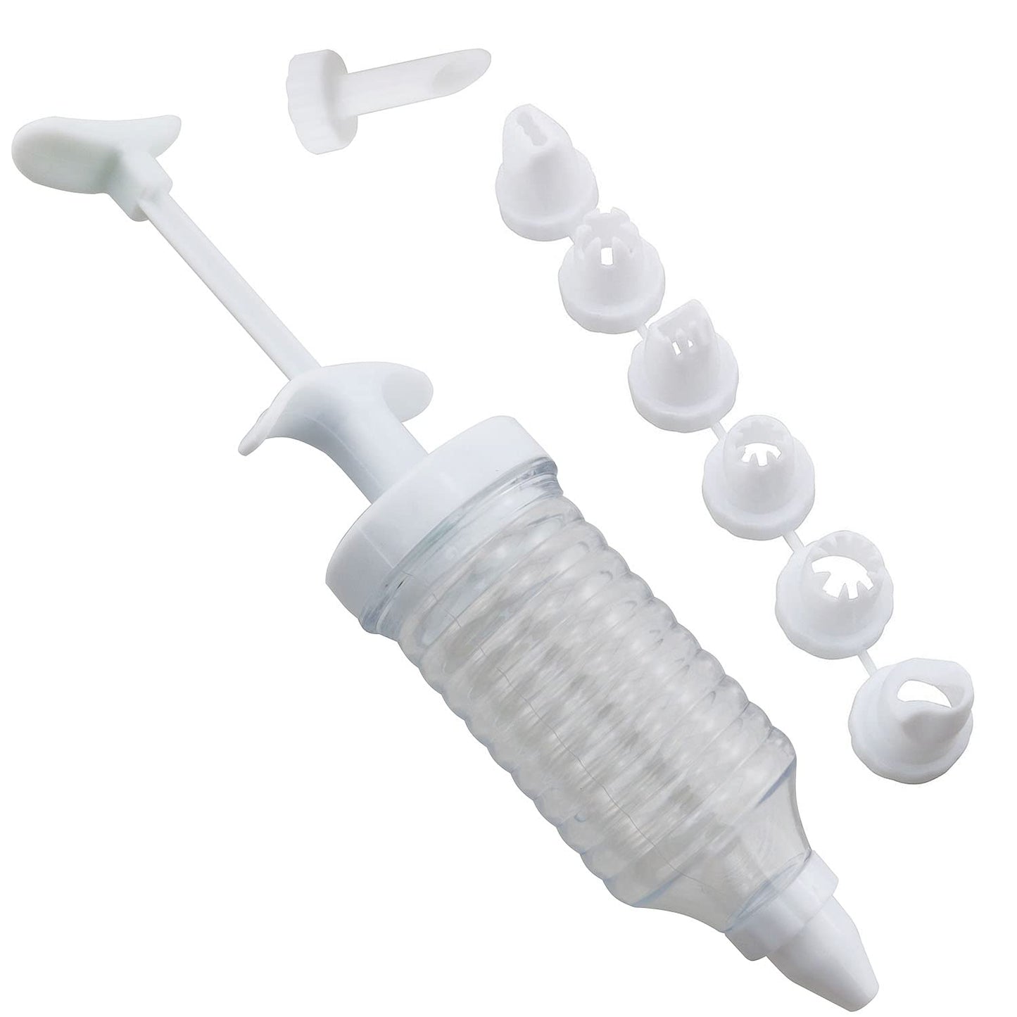 ZZHXSM Cupcake Injector Set - 1PC Plastic Cream Gun And 8pcs Cookie Pink Cake Decorative DIY Tools Tips, Pastry Syringe Extruder Kitchen Gadget Pastry Nozzles