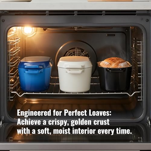 Dutch Oven for Bread Baking, 3.4 QT Bread Dutch Oven for Sourdough, Enamelled Cast Iron Bread Oven with Lids, Heavy-Duty Non Stick Sourdough Loaf Pan, Meatloaf Pan, Beige