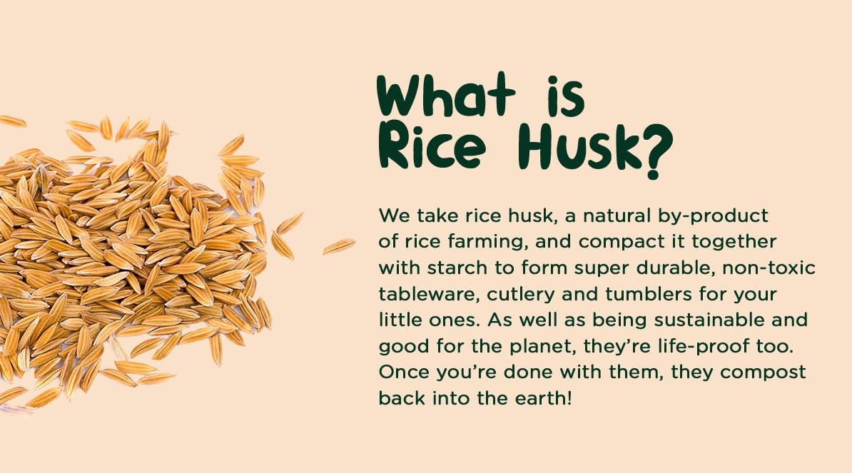 Nuby Eco-Friendly Natural Rice Husk 3 Piece Spoon Set- 3 Pack, 6+ Months- Fully Compostable and Biodegrable