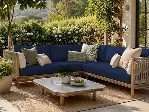 DREAHOTEXTIL 8Pcs Outdoor Cushion Covers, Elastic Patio Cushion Covers