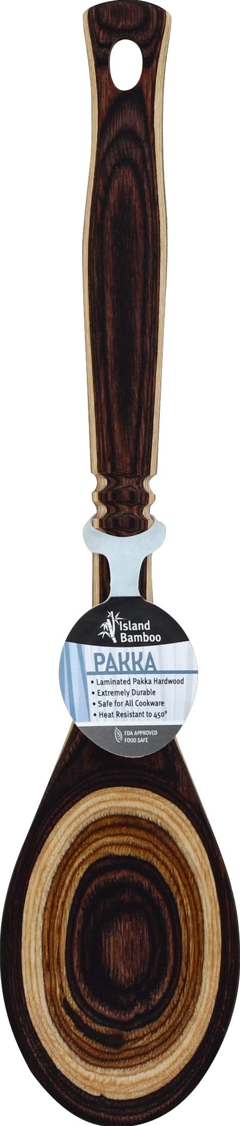 Island Bamboo Pakkawood 12-Inch Spoon, Natural