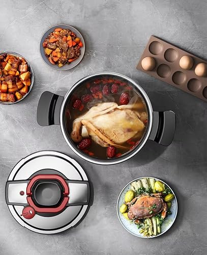 Stovetop 304 Stainless Steel Pressure Cooker, 6.9 QT
