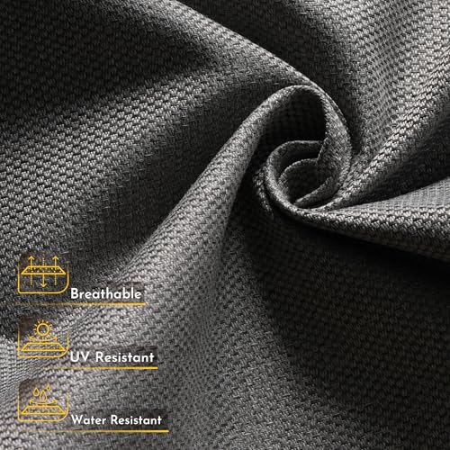 Weaxty 5 Pieces Wicker Patio Furniture Sets, Outdoor Sectional Sofas with Coffee Table, Thicken Cushion All Weather Rattan Patio Conversation Couch Set for Porch Balcony Yard Poolside, Dark Grey