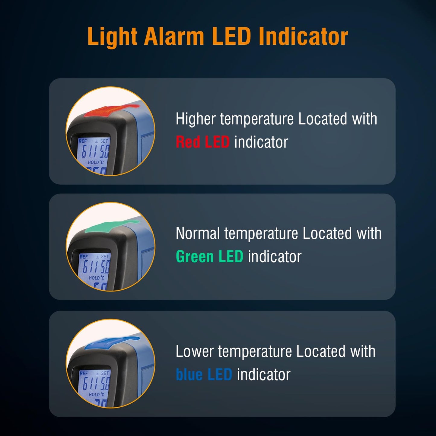 CEM DT-8666 Digital Infrared Meat Thermometer Gun,DS10:1 Instant Read Laser Temperature Gun for Griddle,Grill,Oven,Pizza, Thermal Air Heat Leak Detector for Industrial Repairs with Color Light Alarm