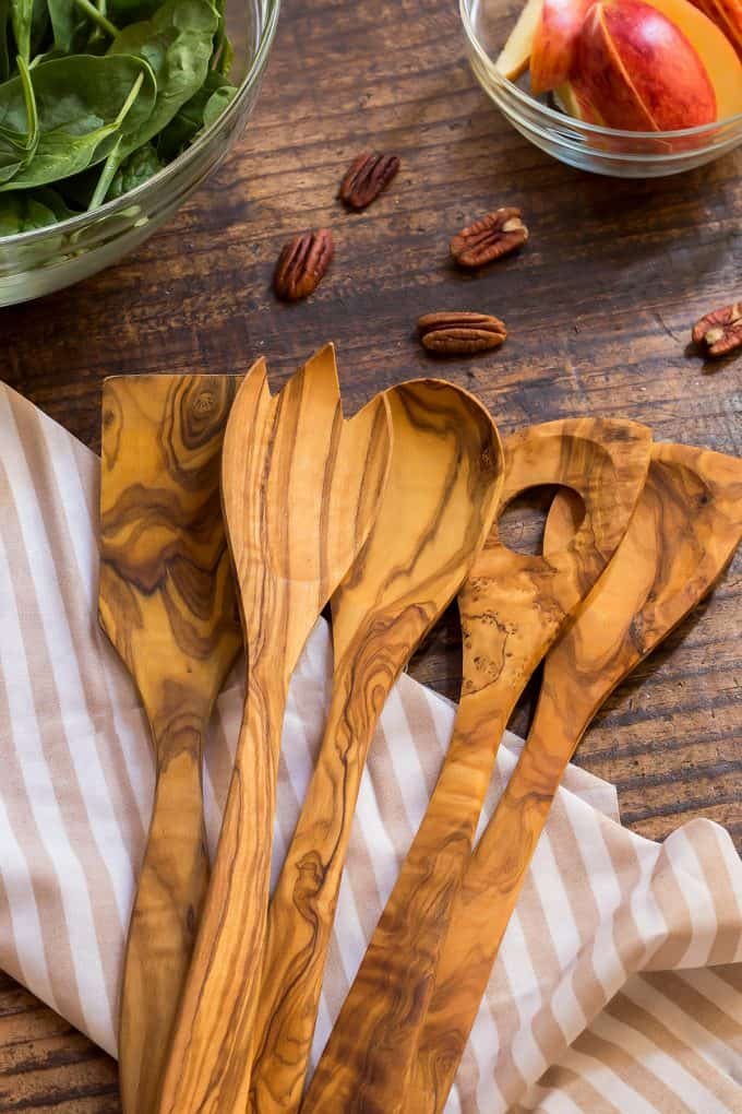BeldiNest Handmade Olive Wood Utensil Set (Five Utensils)