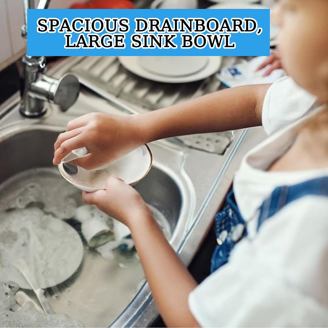 Free Standing Utility Sink Stainless Steel Outdoor Laundry Tub, Single Bowl Washing Hand Basin Station Sink, with Storage Shelves for Camping,Garage,Restaurant,Kitchen,Bar,Garage,Backyard Handwashing