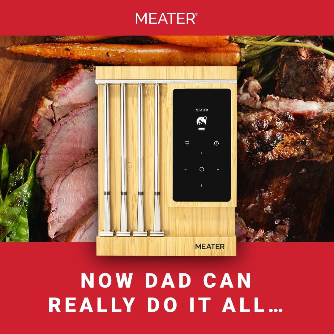 MEATER Pro XL: Wireless Smart Meat Thermometer | 4 Multi-Sensor Probes | Bluetooth & WiFi | 1000°F Heat Resistance | Certified Accuracy for BBQ, Oven, Grill, Smoker, Air Fryer, Deep Fryer, Sous Vide