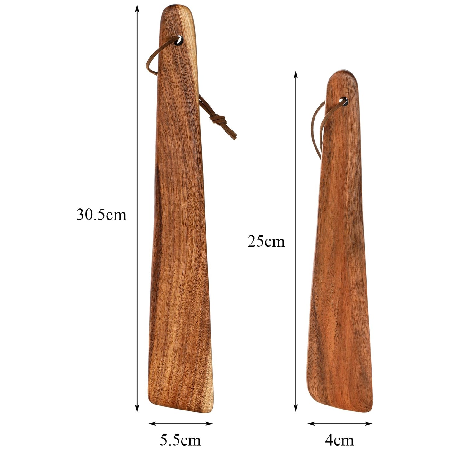 Tebery 4 Pack Small Wood Flipper Teak Wood Spatula Set for Cast Iron, 10 Inch 12 Inch Flat Wooden Turner Multipurpose Wood Cooking Utensil for Flipping, Serving, Scraping & Turning