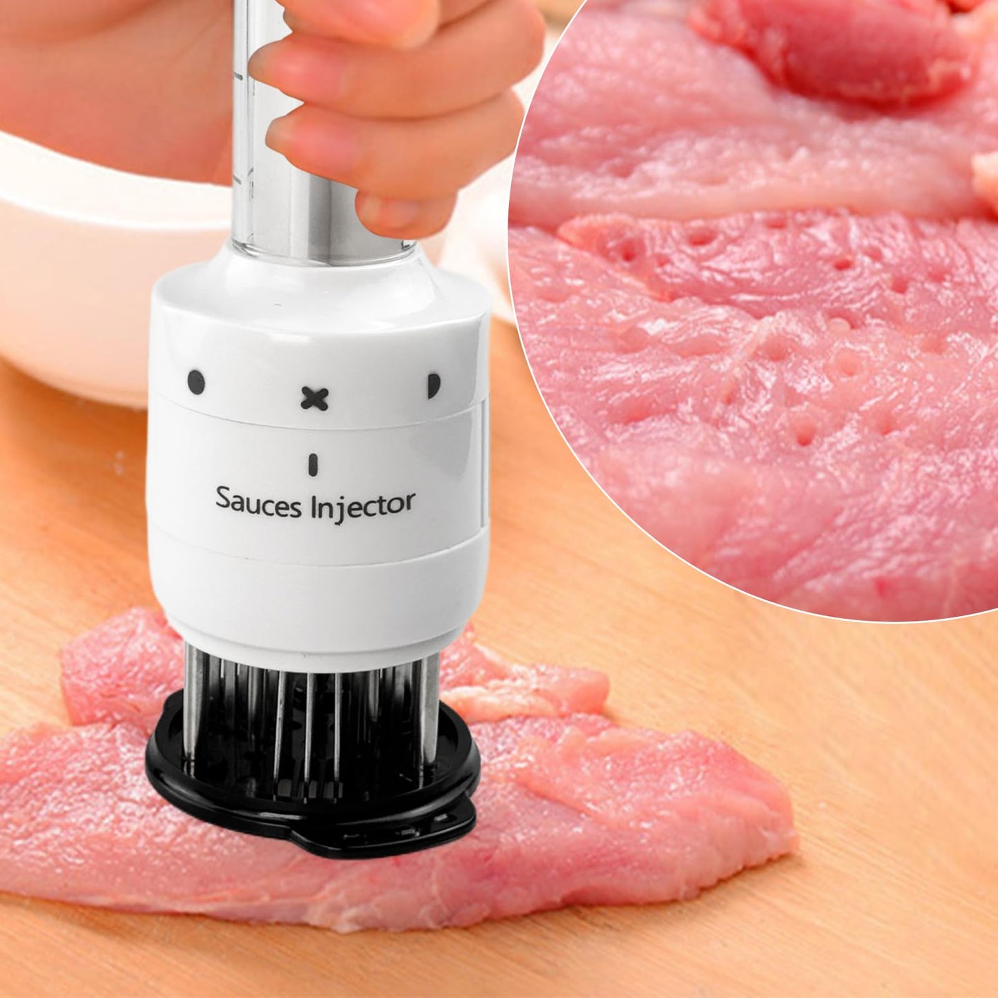 Meat Tenderizer Injector, 90ml Sauces Enhancer Injector with 30 Stainless Steel Needle, Marinade Injector Cook Kitchen Tool for BBQ/Turkey/Fish/Brisket/Pork/Chicken