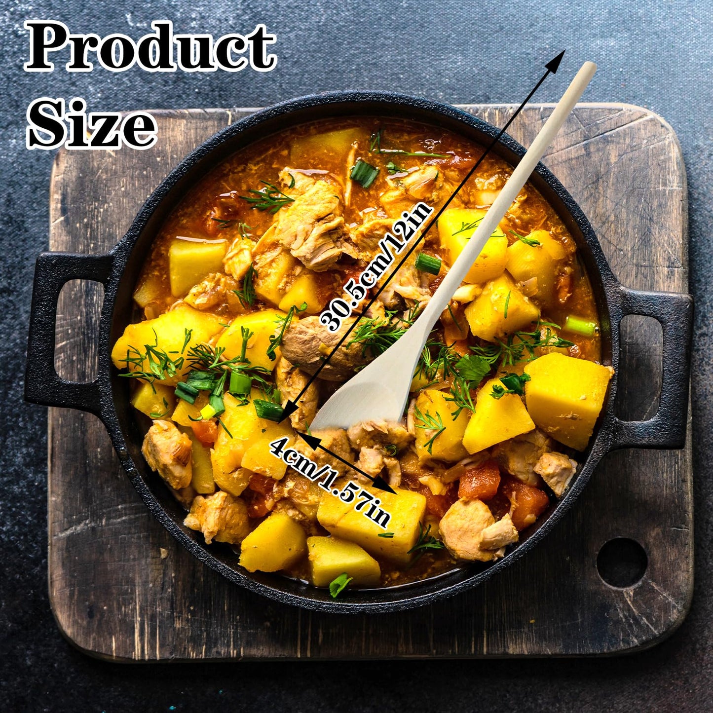 Ptwola 5 Pcs Wooden Spoons for Cooking 12 Inch Long Handle Spoon Maple Mixing Oval Kitchen Tasting Spoons Utensil Set for Sauce Honey Serving Chef Coffee Crafts Stirring Food Soup Desserts